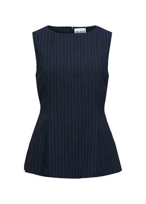 Kasja peplum top Sky Captain Stripes/Birch Pinstripe Object 